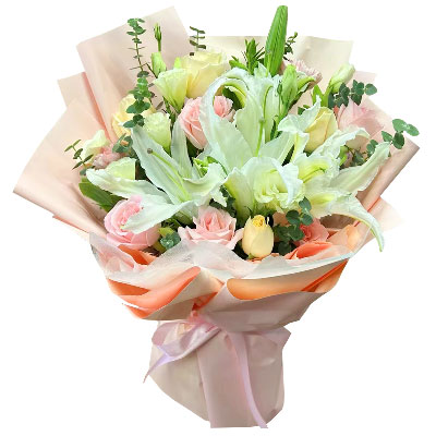 安康10朵玫瑰百合混搭，爱是难忘时刻